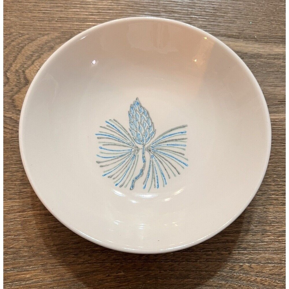 Vintage Stetson Marcrest Blue Spruce 5.25" Fruit Dessert Bowl Pine Cone China